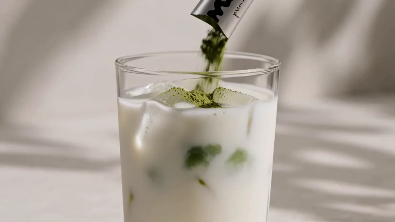 Pour — Add 70–90 ml of water just off the boil (70–80°C) — or cold milk, straight over ice.